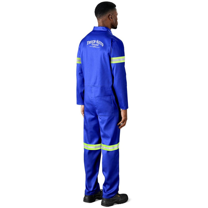 Safety Polycotton Boiler Suit - Reflective Arms & Legs - Yellow Tape