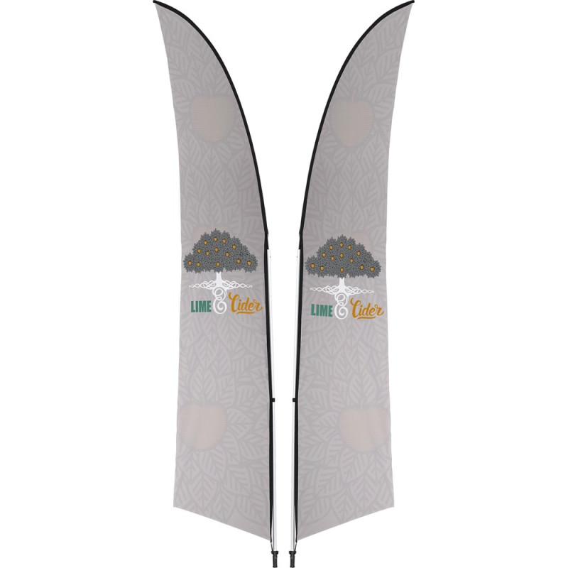 Legend 3M Sublimated Arcfin Double-Sided Flying Banner - 1 complete unit