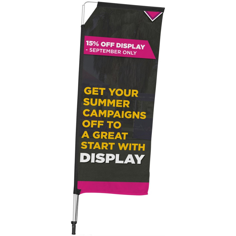 Legend 2M Sublimated Telescopic Double-Sided Flying Banner - 1 complete unit