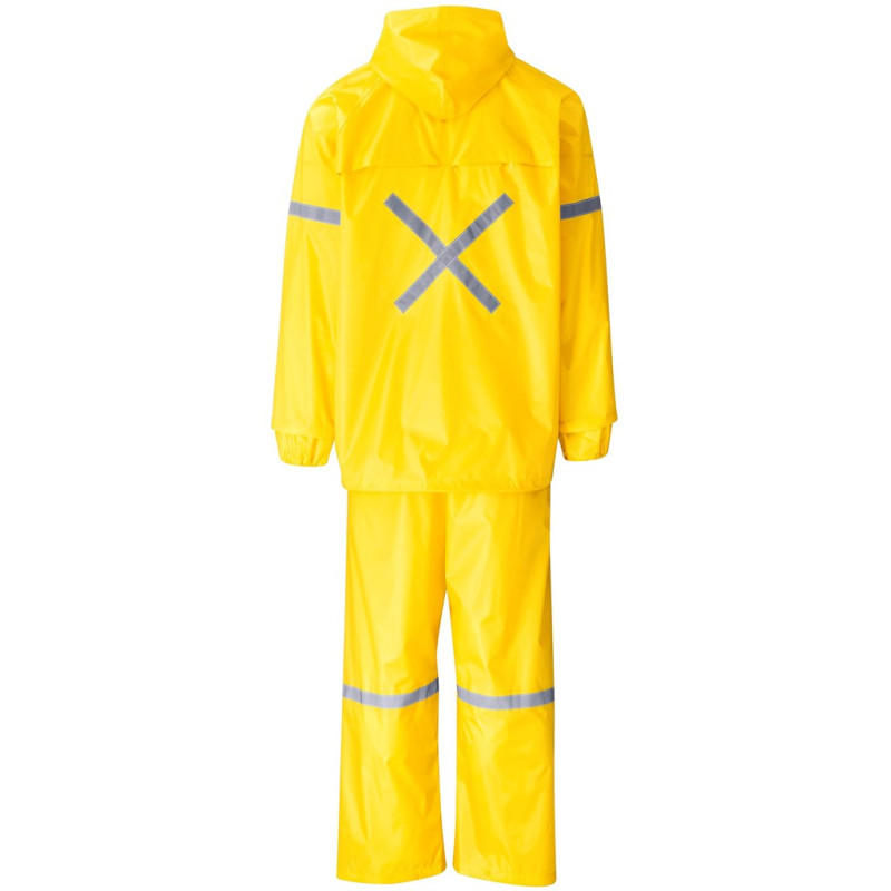 Outdoor Hi-Viz Reflective Polyester/PVC Rainsuit - Yellow