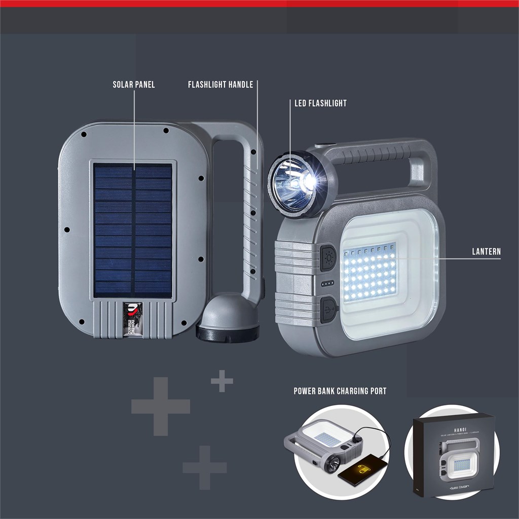 Swiss Cougar Hanoi Solar Lantern & Power Bank - 2.400mAh