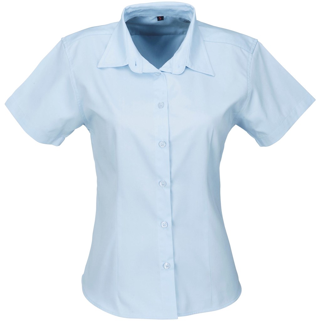 Ladies Short Sleeve Milano Shirt - Light Blue