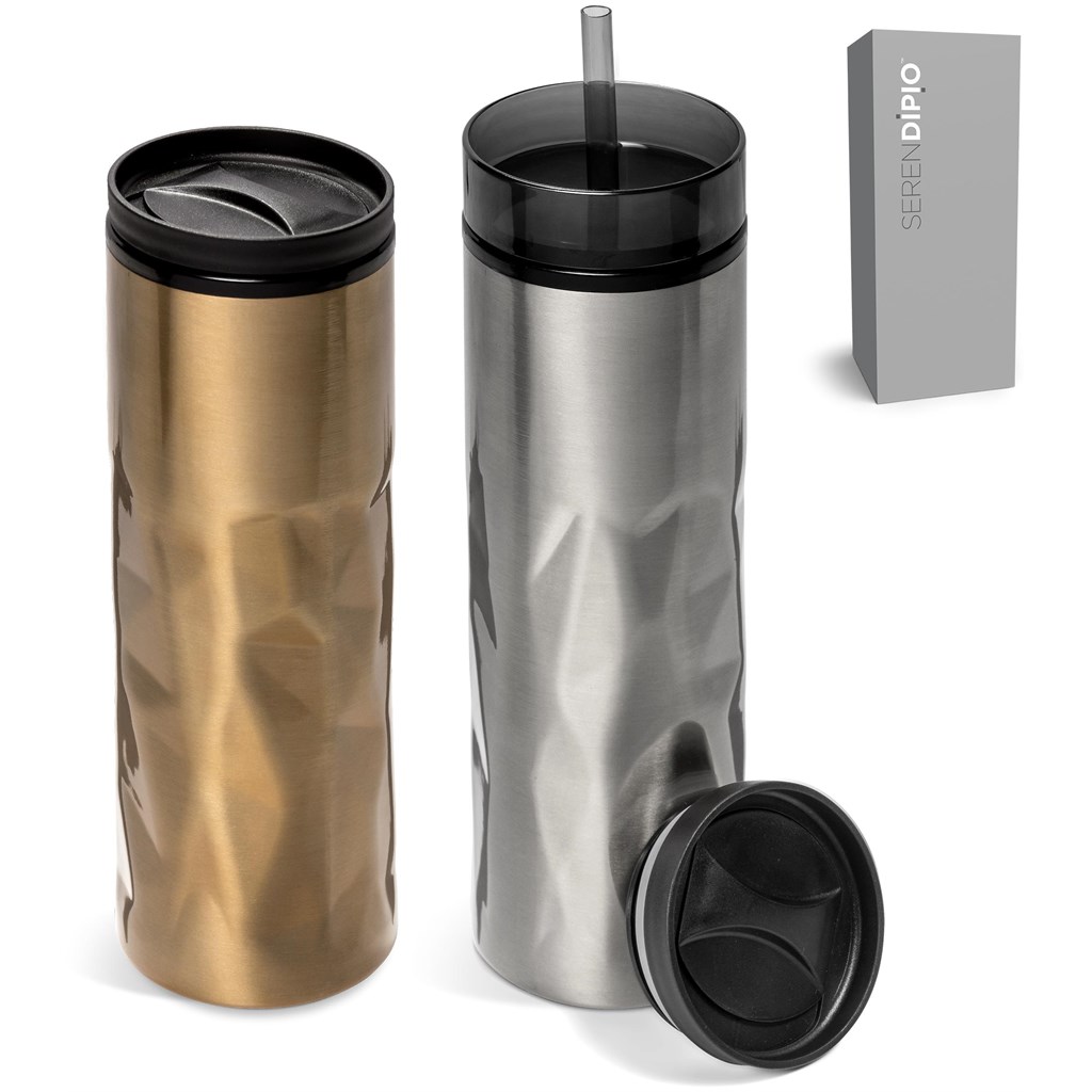 Serendipio Fire & Ice Stainless Steel & Plastic 2-In-1 Tumbler - 435ml