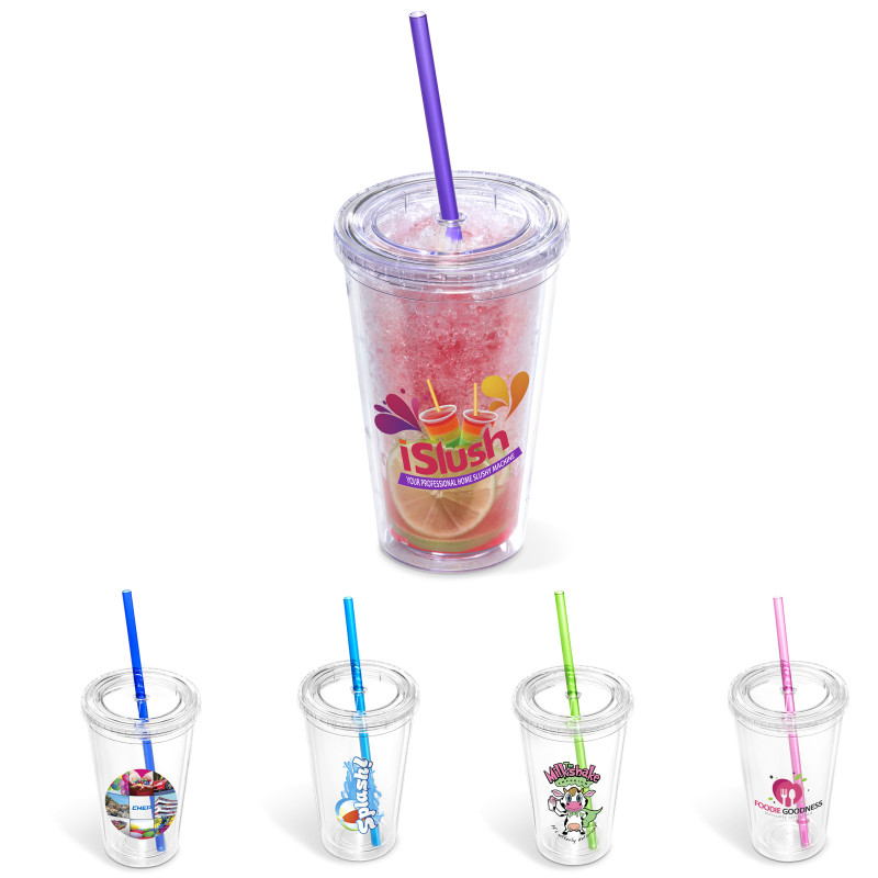 Malibu Double-Wall Frosted Straw Tumbler