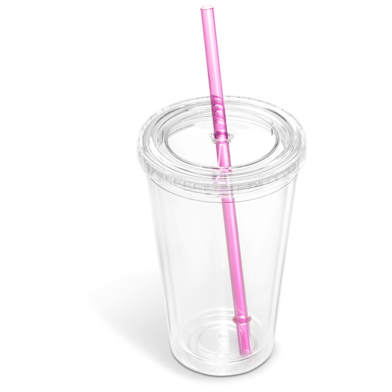 Malibu Double-Wall Frosted Straw Tumbler