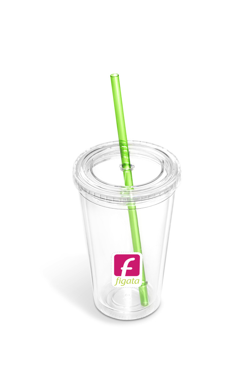 Malibu Double-Wall Frosted Straw Tumbler