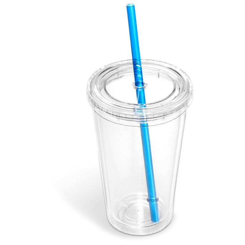 Malibu Double-Wall Frosted Straw Tumbler