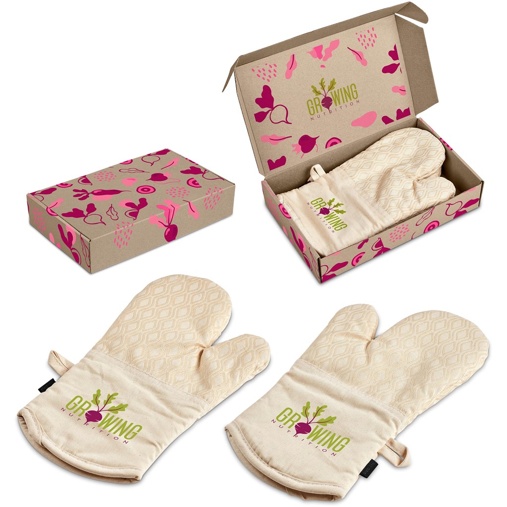 Serendipio Tanoreen Oven Glove Pair in Gift Box-NT - Natural