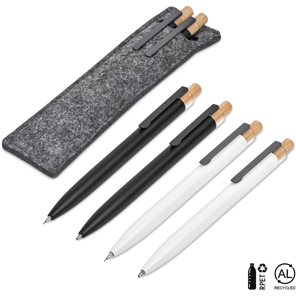 Okiyo Mimo Recycled Aluminum Ball Pen & Pencil Set