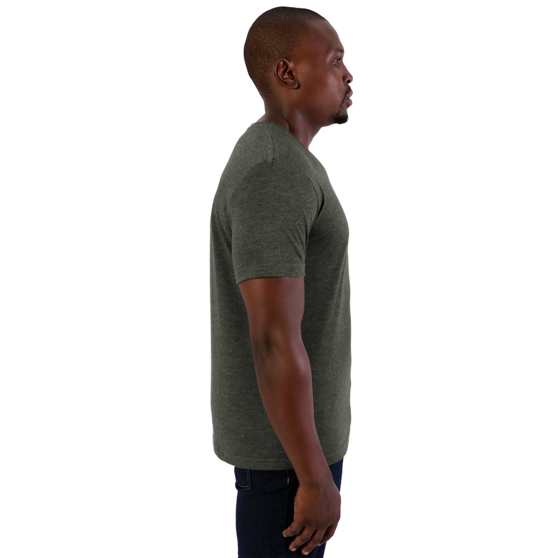 140g Urban Lifestyle V-Neck T-Shirt - End of range - Army green melange