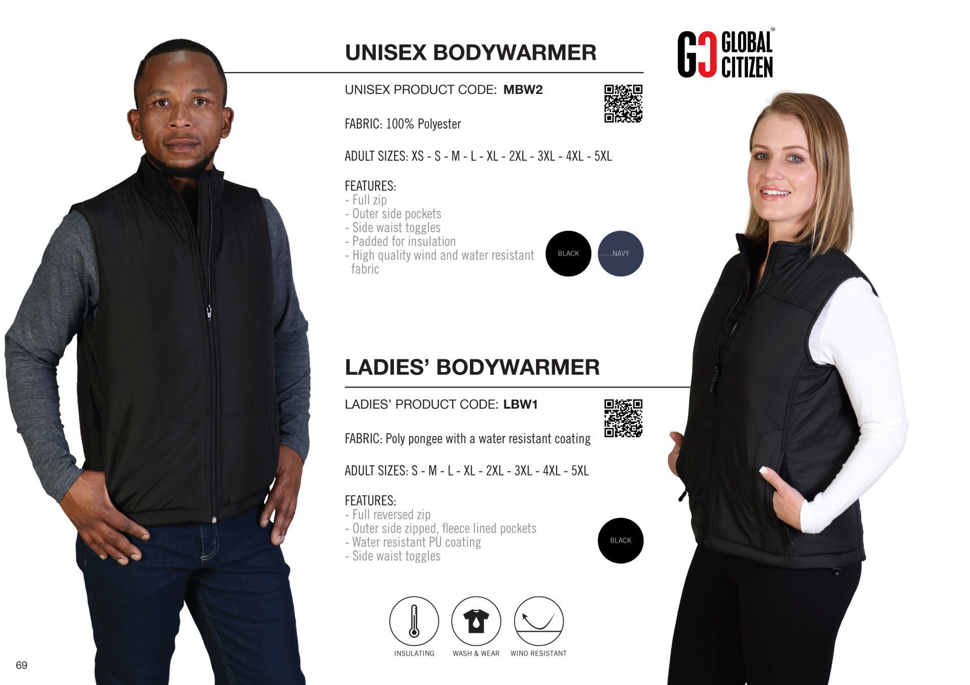 Unisex Bodywarmer - Black - End Of Range