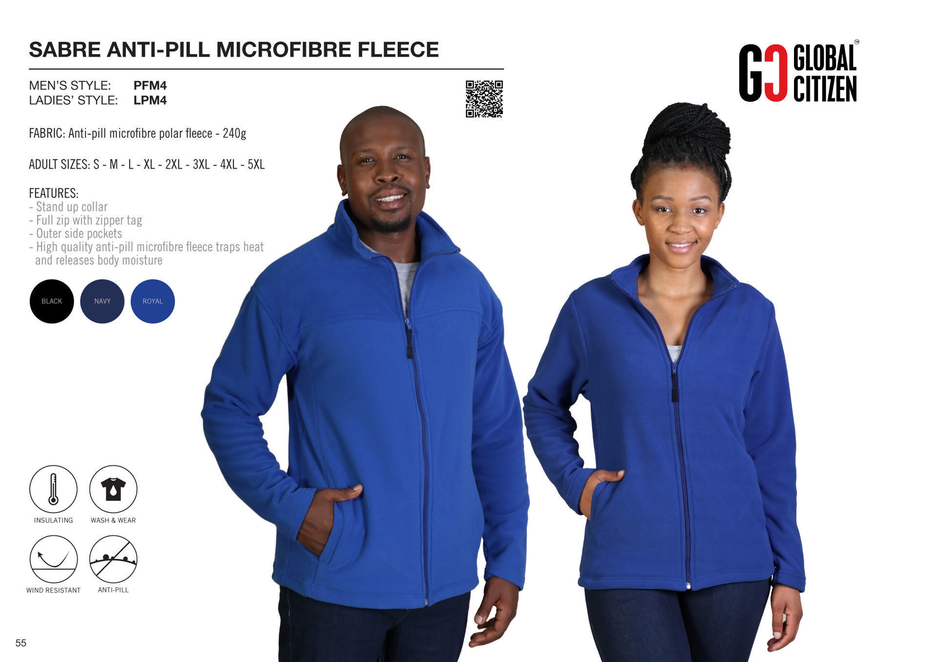 Ladies' Sabre Anti-pill Microfibre Fleece - Light Navy - End Of Range