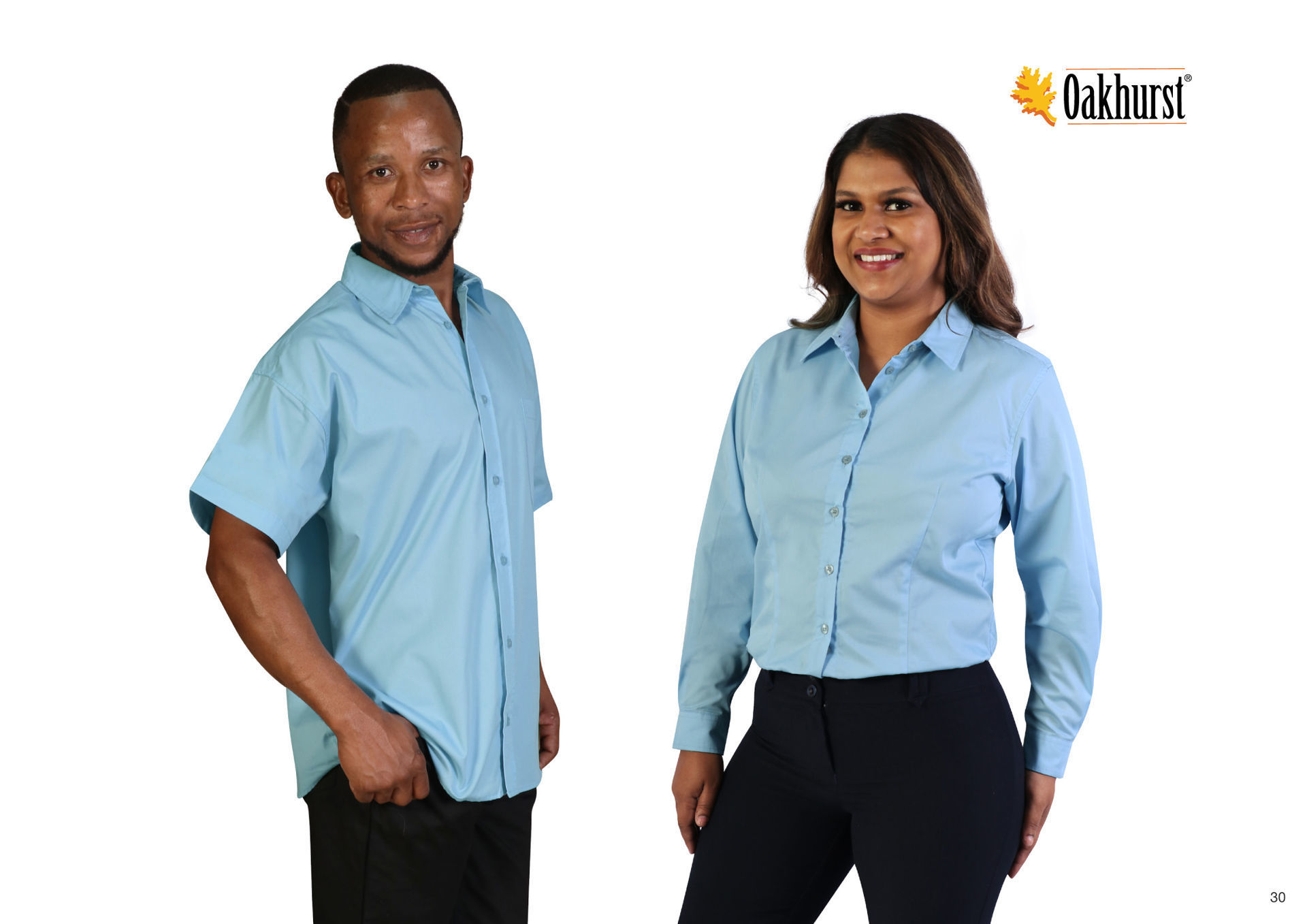 Ladies Classic Woven Shirt Short Sleeve - Blue Sky - End Of Range