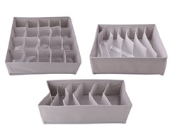 3-Piece Foldable Drawer Organisers