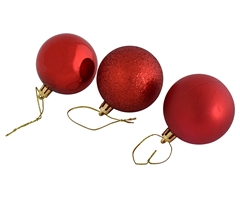 Red Christmas Baubles Set