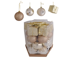 Gold Christmas Baubles & Gift Box Set