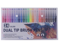 24-Piece Dual Tip Brush Pen Set