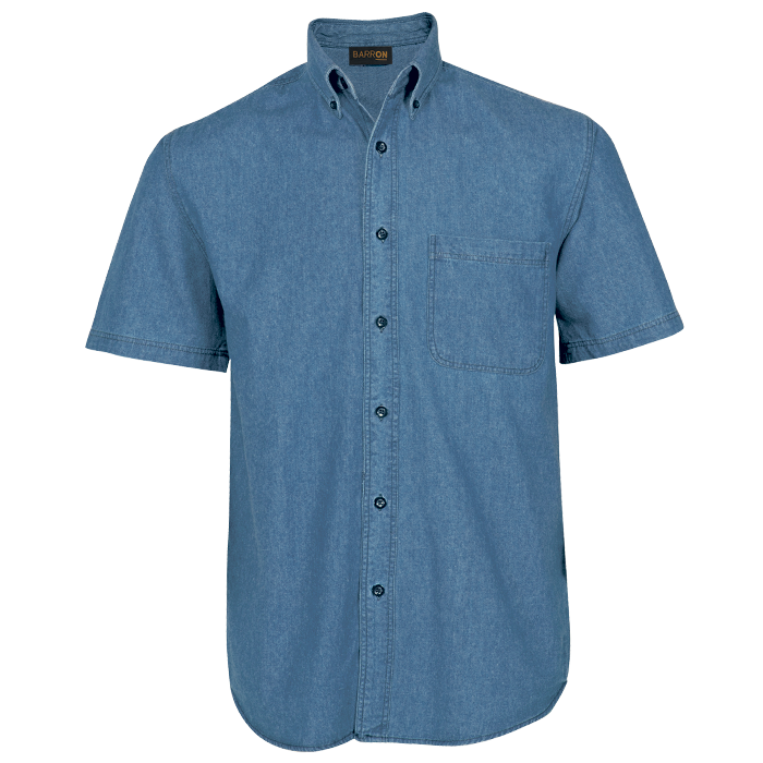 Denim Shirt Short Sleeve Mens