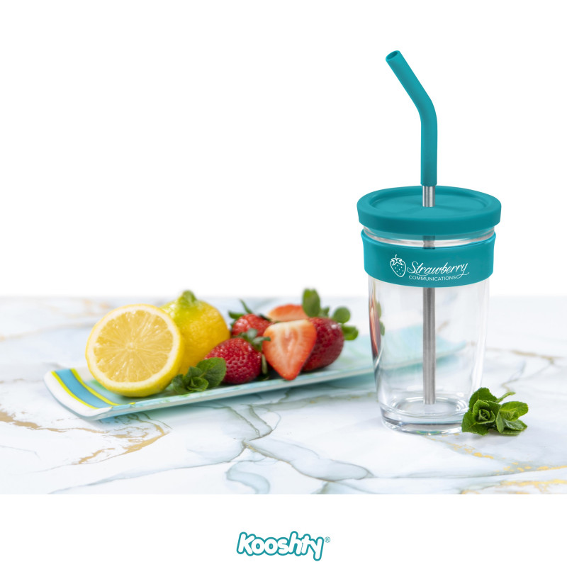 Kooshty Slurp Glass Kup & Straw - 480ML