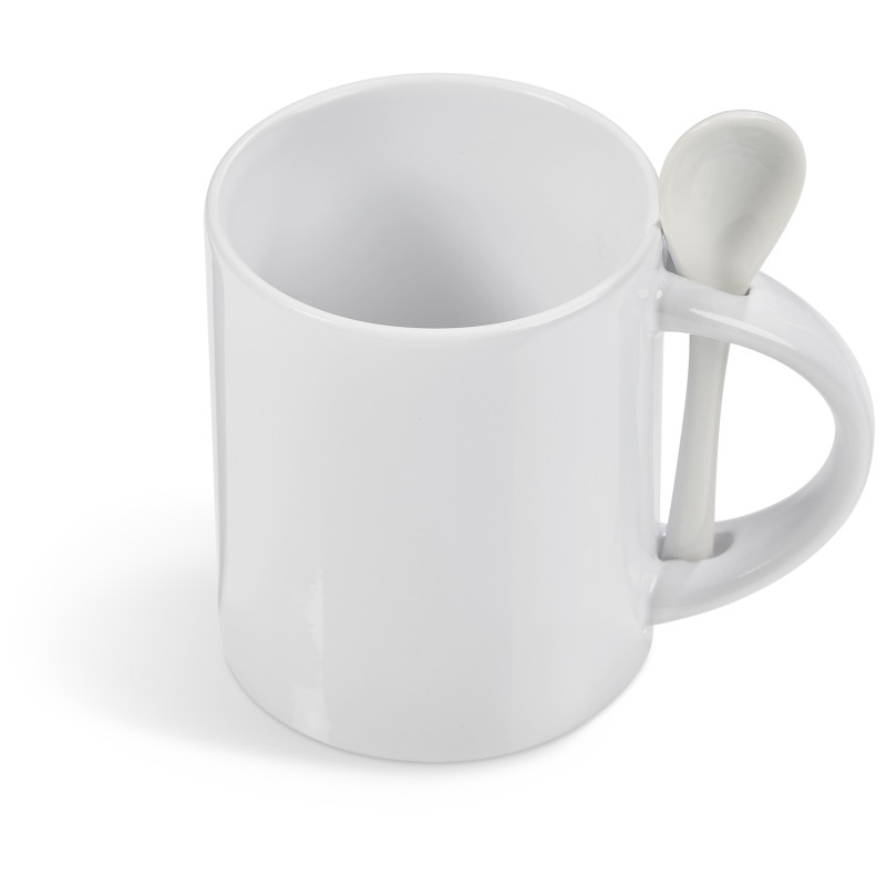 Eden Sublimation Ceramic Coffee Mug & Spoon Set - 320ml