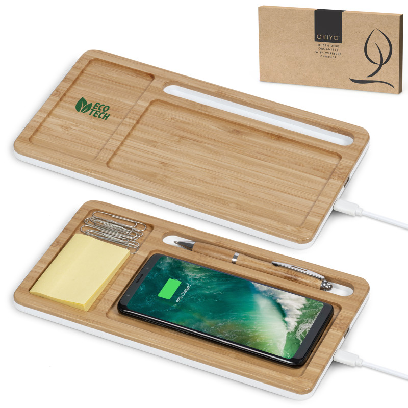 Okiyo Musen Desk Organiser with Wireless Charger