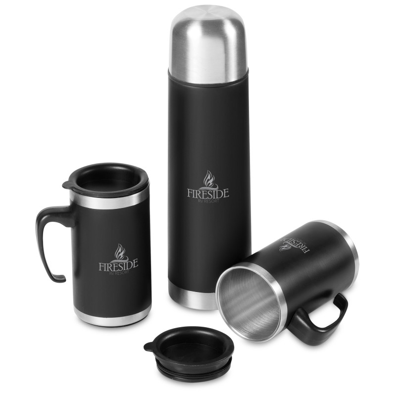 Cardinal Stainless Steel Vacuum Flask & Mug Set