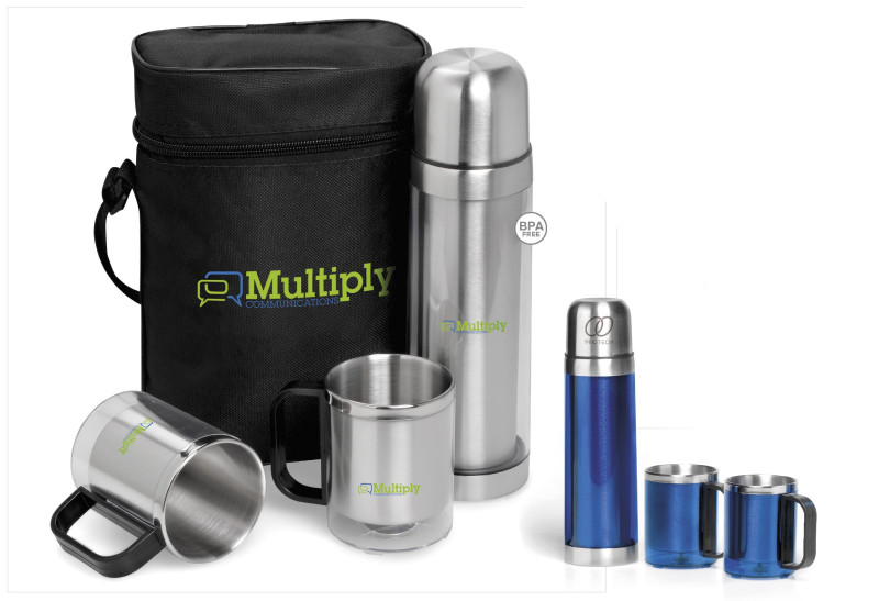 Admiral Stainless Steel Vacuum Flask & Mug Set