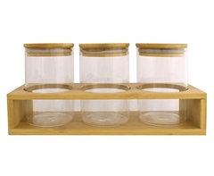 3-Piece Storage Jars & Stand