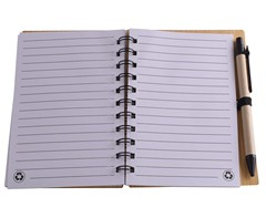 Faux Wood Mid-Size Notebook & Pen