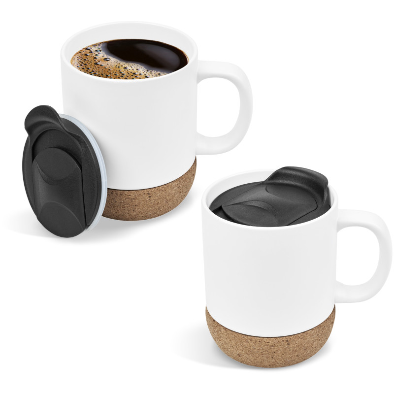 Serendipio Sienna Cork & Ceramic Sublimation Coffee Mug - 340ml