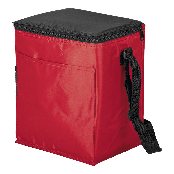 12 Can Cooler with 2 Exterior Pockets - 70D - PEVA Lining