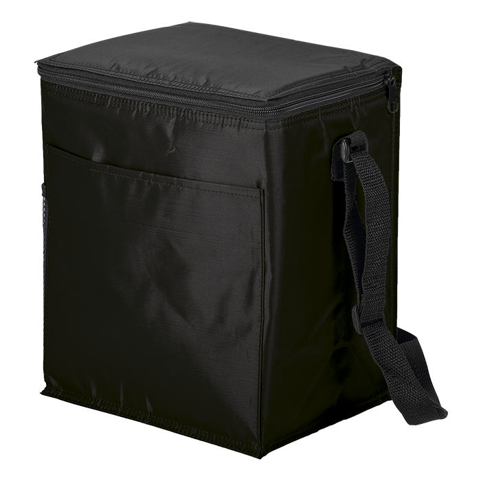 12 Can Cooler with 2 Exterior Pockets - 70D - PEVA Lining