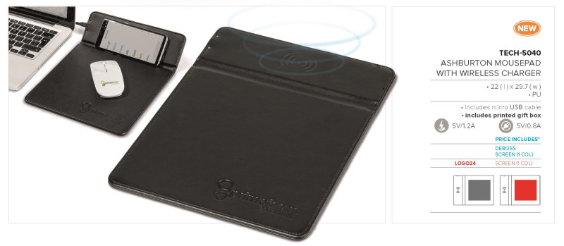 Ashburton Mouse Pad With Wireless Charger