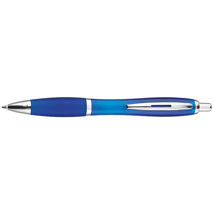 Curved Design Ballpoint Pen with Coloured Barrel