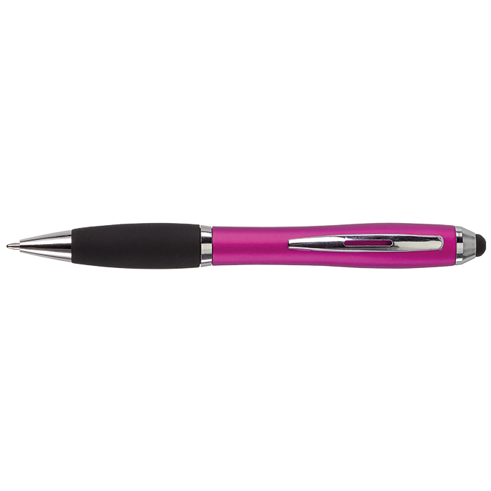 Ballpoint Pen with Rubber Grip and Stylus