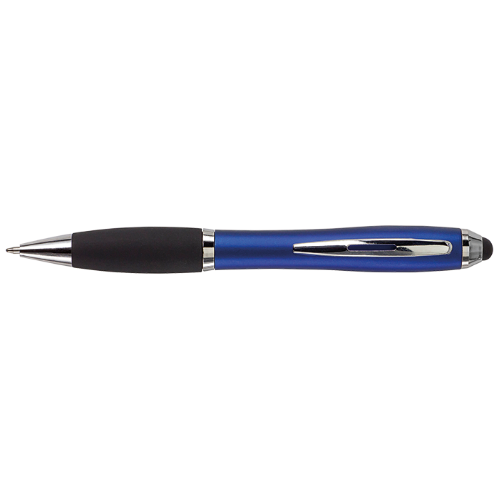 Ballpoint Pen with Rubber Grip and Stylus