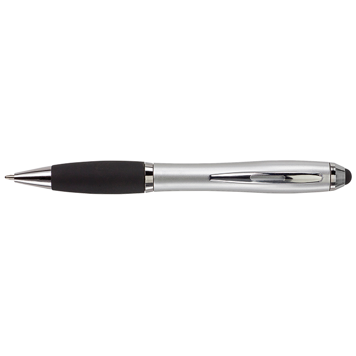 Ballpoint Pen with Rubber Grip and Stylus