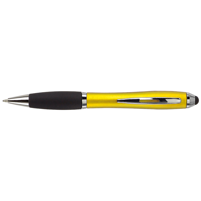 Ballpoint Pen with Rubber Grip and Stylus