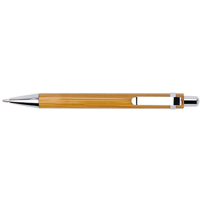 Bamboo Ballpoint Pen with Metal Trims