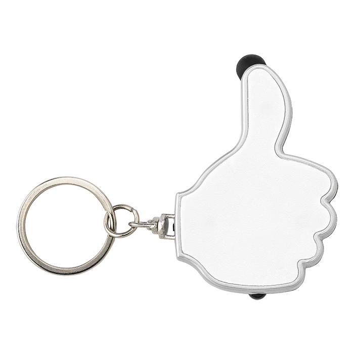 3 in 1 Thumbs Up Keychain with Stylus and LED Light