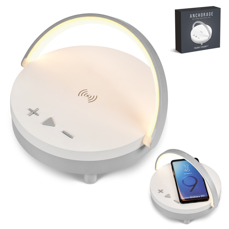 Swiss Cougar Anchorage Bluetooth Speaker, Wireless Charger & Night Light