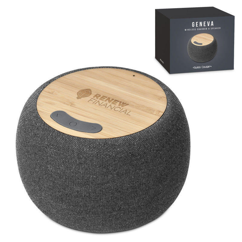 Swiss Cougar Geneva Wireless Charger & Bluetooth Speaker