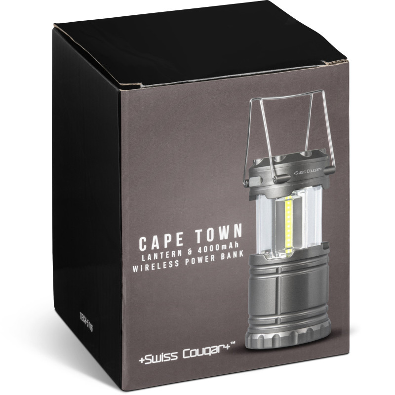 Swiss Cougar Cape Town Lantern & Wireless Charging Power Bank - 4,000mAh